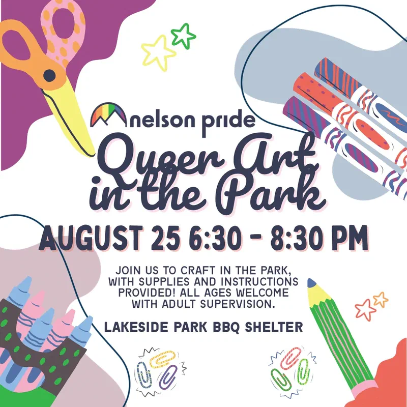 Queer Art in the Park, Nelson Pride 2026 social post